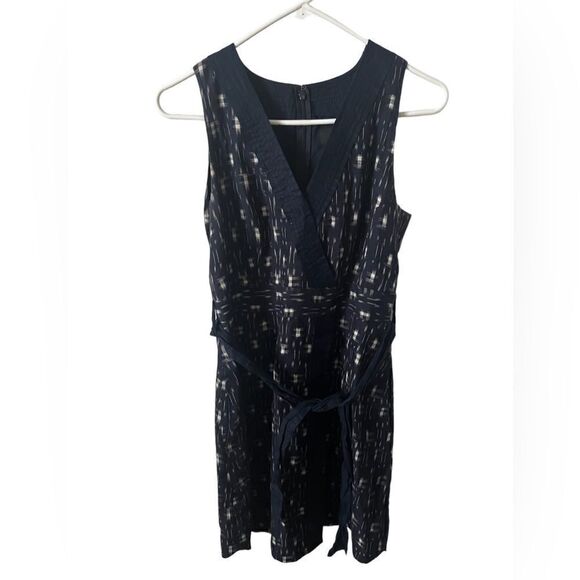 J. Crew Dresses & Skirts - J Crew IKat Dark Blue Faux Wrap Dress Size 2